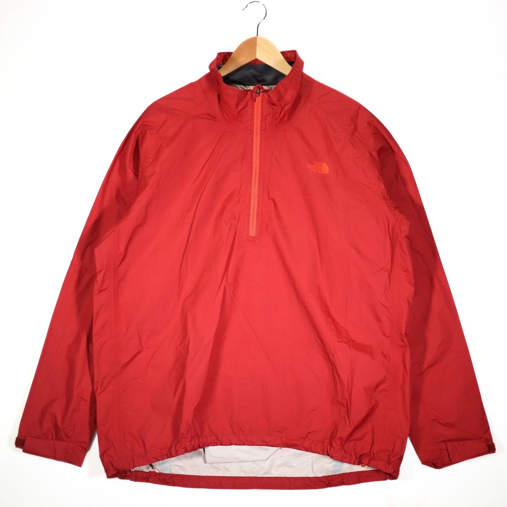 The North Face Windbreaker Mens XL Red HyVent DT Half Zip Pullover Hiking Jacket